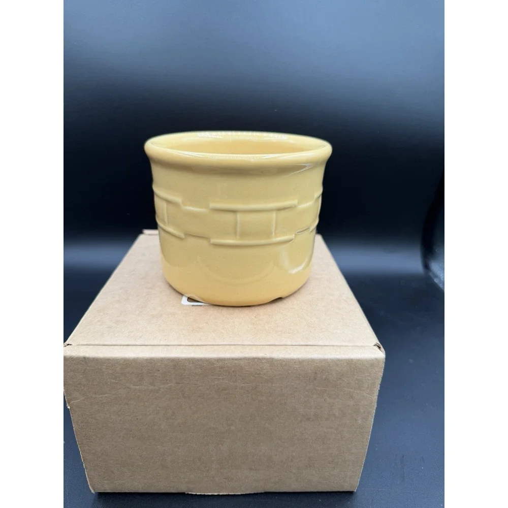 Longaberger Pottery 1 Pint Salt Crock 🧂🍯 Butternut – NIB New in Box
